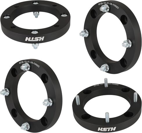 HISH 4x156mm Wheel Spacers, 1 inch (25.4mm) Thickness with 3/8"-24 Studs 131mm Bore, Not Hubcentric Wheel Adapters Compatible with Polaris Sportsman Ranger, Kawasaki Lakota, Set of 4 in Saudi Arabia