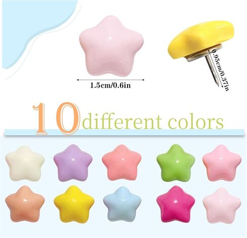 50 Pcs Star Push Pins, Cute Push Pins, Decorative Thumbtack for Bulletin Board Photos Notes DIY Crafts Soft Cork Board, Reusable&Fun Wall Decor. in Kuwait