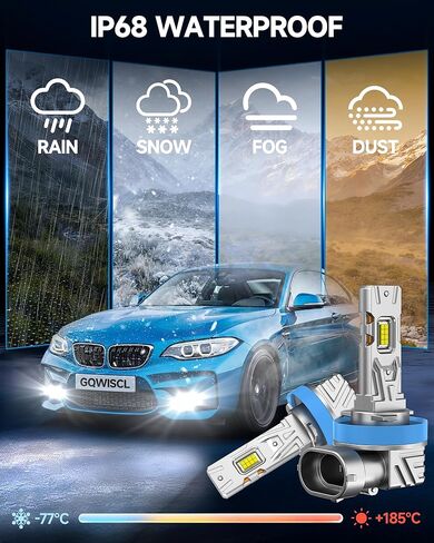 Fit for Honda 2006-2022 Accord Fog Light Bulb, 18000 Lumens 6000K White Fog Lights, 600% Upgraded Brightness, 60000+ Hours Lifespan, Plug and Play, Pack of 2 in Saudi Arabia
