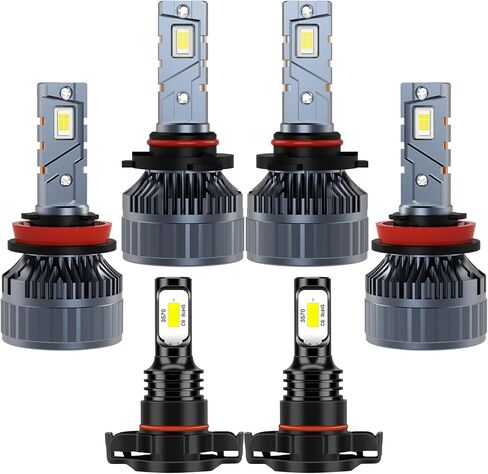LED Bulbs Combo Compatible with Toyota Camry 2007 2008 2009 2010 2011 2012 2013 2014 2015 2016 2017, 9005 High Beam H11 Low Beam and H11 Fog Light, 6-Pack in Saudi Arabia
