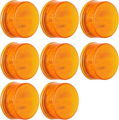 8 × 2.5 بوصة مصابيح LED مستديرة للمقطورة أضواء العنبر 9 ثنائيات فلاش جبل 2.5 بوصة أضواء التخليص شاحنة مقطورة ماركر أضواء إنديورز لشاحنة فان شاحنة حافلة سيارة قارب in Kuwait