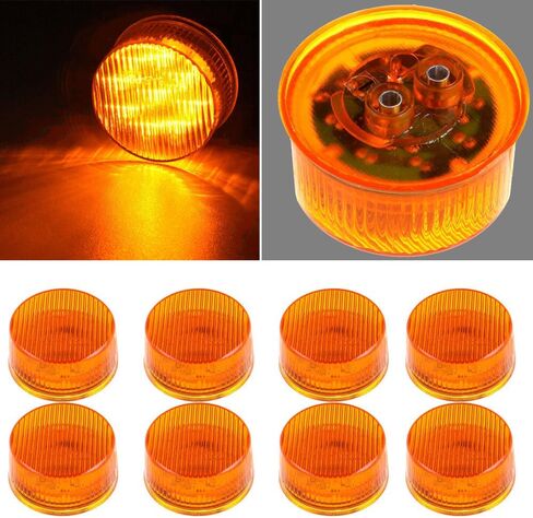 8 × 2.5 بوصة مصابيح LED مستديرة للمقطورة أضواء العنبر 9 ثنائيات فلاش جبل 2.5 بوصة أضواء التخليص شاحنة مقطورة ماركر أضواء إنديورز لشاحنة فان شاحنة حافلة سيارة قارب in Kuwait