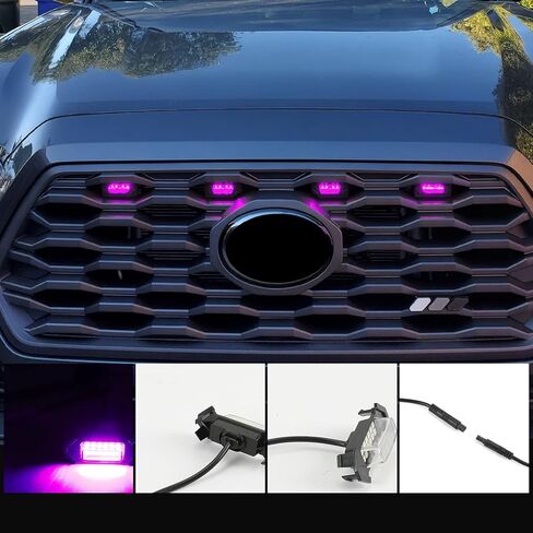 مصابيح LED شبكية RGB متوافقة مع Toyota Tacoma 2016-2023 TRD PRO OEM فقط، مصابيح LED شبكية أمامية عدسة واضحة مع دليل التثبيت، تطبيق/تحكم مزدوج عن بعد 20 لونًا مخصصًا in Kuwait