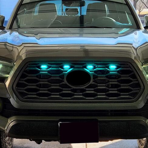 مصابيح LED شبكية RGB متوافقة مع Toyota Tacoma 2016-2023 TRD PRO OEM فقط، مصابيح LED شبكية أمامية عدسة واضحة مع دليل التثبيت، تطبيق/تحكم مزدوج عن بعد 20 لونًا مخصصًا in Kuwait