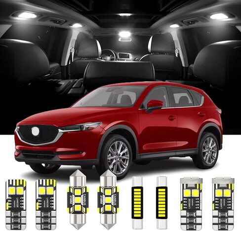 9 Pieces Interior LED Lights Replacement for Mazda CX-5 2013-2024 White LED Interior Bulb with Install Tool in Kuwait