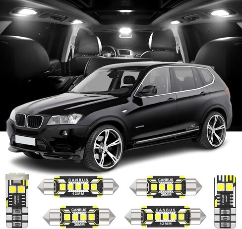 20 قطعة مصابيح LED داخلية بديلة لسيارة BMW X3 F25 2011-2017 لمبة LED داخلية بيضاء مع أداة تثبيت in Kuwait