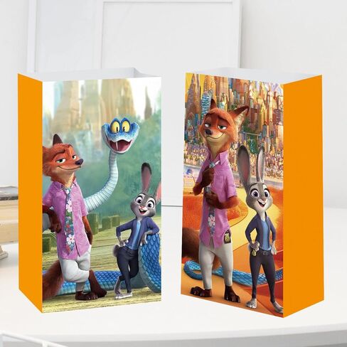 Mengyao Cute Cartoon Animals Party favor Gift Bags with Stickers, Movie Theme Candy Treat Bags, Birthday Party Decorations Supplies in Saudi Arabia