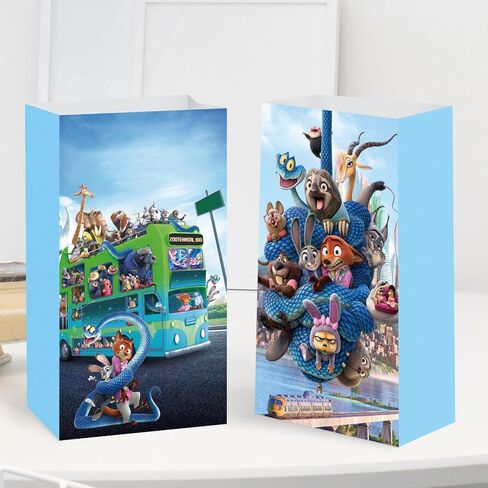 Mengyao Cute Cartoon Animals Party favor Gift Bags with Stickers, Movie Theme Candy Treat Bags, Birthday Party Decorations Supplies in Saudi Arabia