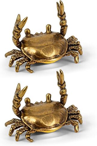 FUYIHGL® 4PCS Weightlifting Crab Brass Pen Holders - Funny Animal Pencil Holder Desk Organizer - Creative Desktop Decoration - Stationery Storage Rack for Office Home in Saudi Arabia