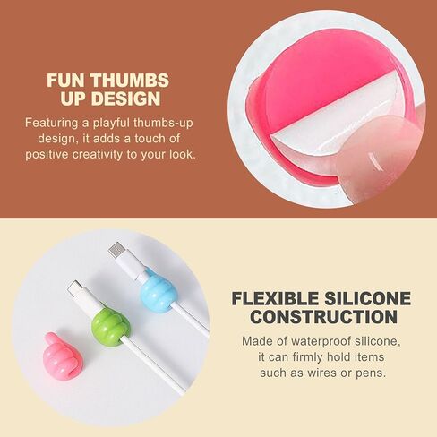 32 Pack Thumbs Up Wall Hooks Silicone Thumb Cable Clips Self Adhesive Cord Organizer for Desk Office Home Wire Management Key Holder Pencil Hanger Multi Color in Saudi Arabia