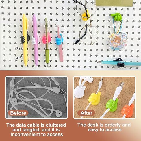 32 Pack Thumbs Up Wall Hooks Silicone Thumb Cable Clips Self Adhesive Cord Organizer for Desk Office Home Wire Management Key Holder Pencil Hanger Multi Color in Saudi Arabia