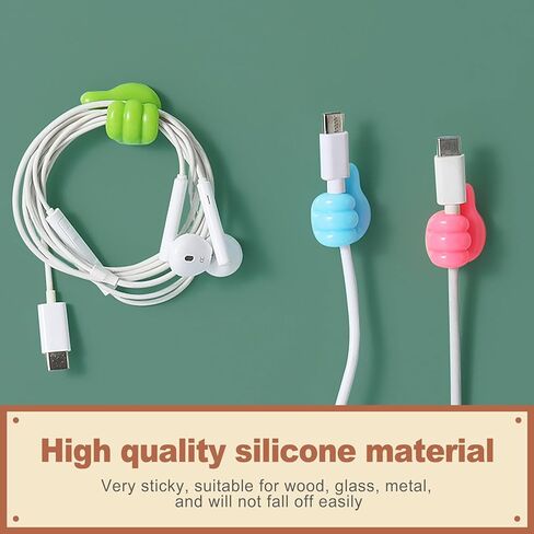 32 Pack Thumbs Up Wall Hooks Silicone Thumb Cable Clips Self Adhesive Cord Organizer for Desk Office Home Wire Management Key Holder Pencil Hanger Multi Color in Saudi Arabia