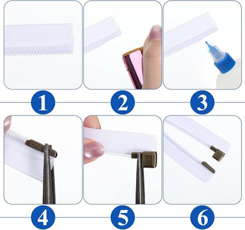 16 Sets Metal Zipper Repair Kit Zipper Insertion Pin Replacement Zippers Latch 3 Color #3#5#8#10 Replacement Zippers Stopper Kit Metal Pin Repair for Jacket Coat Sewing in Kuwait
