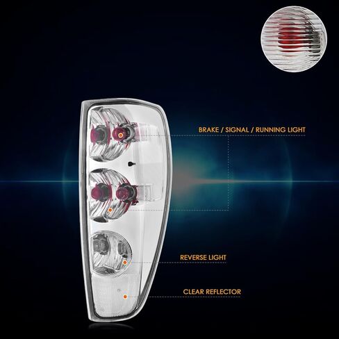 [Pair] Tail Light Rear Brake Lamps Assembly Compatible with 04-12 Chevy Colorado/GMC Canyon,Chrome Housing Clear Corner in Saudi Arabia