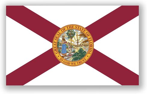 2-Pack Florida State Flag Decal Sticker | Official Flag of Florida Sticker | 5-Inches by 3-Inches | Premium Quality UV Protected Laminated Vinyl | PD315 in Kuwait
