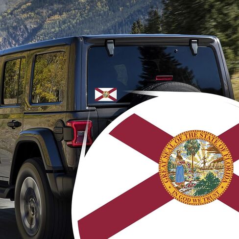 2-Pack Florida State Flag Decal Sticker | Official Flag of Florida Sticker | 5-Inches by 3-Inches | Premium Quality UV Protected Laminated Vinyl | PD315 in Kuwait