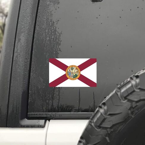 2-Pack Florida State Flag Decal Sticker | Official Flag of Florida Sticker | 5-Inches by 3-Inches | Premium Quality UV Protected Laminated Vinyl | PD315 in Kuwait