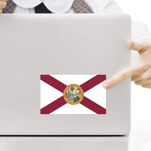 2-Pack Florida State Flag Decal Sticker | Official Flag of Florida Sticker | 5-Inches by 3-Inches | Premium Quality UV Protected Laminated Vinyl | PD315 in Kuwait
