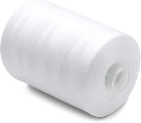 خيط Serging المخروطي - 8000 ياردة من البوليستر الأبيض - خيط خياطة لجميع الأغراض لآلة الخياطة، الأوفرلوك، اللحف، ماكينة الخياطة in Kuwait