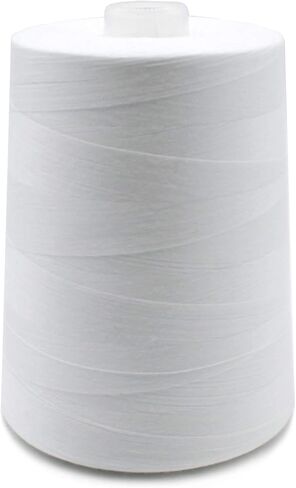 خيط Serging المخروطي - 8000 ياردة من البوليستر الأبيض - خيط خياطة لجميع الأغراض لآلة الخياطة، الأوفرلوك، اللحف، ماكينة الخياطة in Kuwait