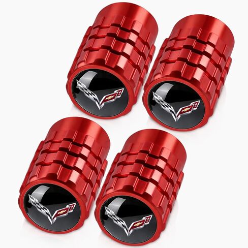 4 قطع أغطية جذعية صمام الإطارات لكورفيت C3 C4 C5 C6 C7 C8 Z06 Racing 1LT 2LT 3LT سلسلة غطاء جذعي عالمي غطاء هوائي للسيارة ملحقات السيارات للسيارات وسيارات الدفع الرباعي والشاحنات والدراجات النارية باللون الأحمر in Kuwait