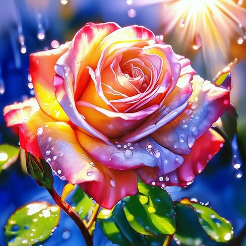 Reluohuo Diamond Painting Kits for Adults, Flower 5D Full Drill Diamond Art Kits for Beginners, DIY Round Gem Art Craft for Home Wall Decor, 12x12 Inch in Saudi Arabia