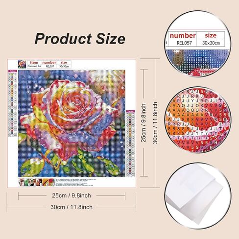 Reluohuo Diamond Painting Kits for Adults, Flower 5D Full Drill Diamond Art Kits for Beginners, DIY Round Gem Art Craft for Home Wall Decor, 12x12 Inch in Saudi Arabia