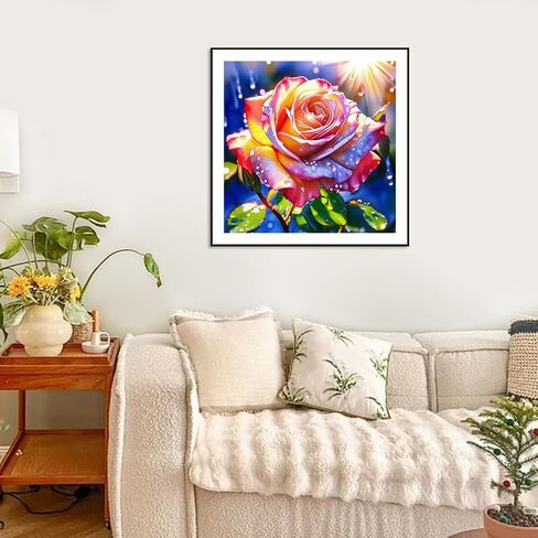 Reluohuo Diamond Painting Kits for Adults, Flower 5D Full Drill Diamond Art Kits for Beginners, DIY Round Gem Art Craft for Home Wall Decor, 12x12 Inch in Saudi Arabia