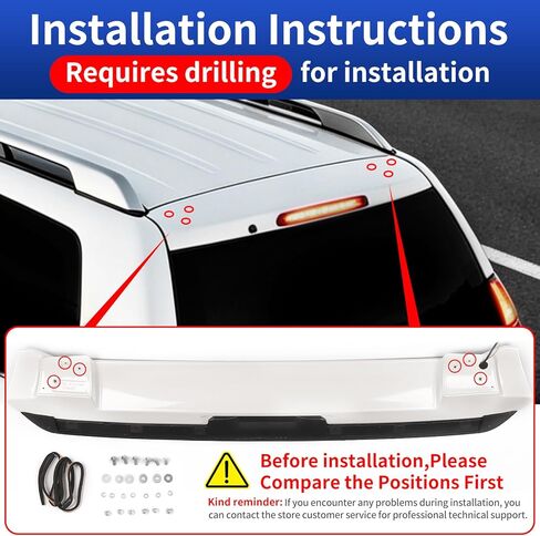 ABS Roof Spoiler Fits for 2003-2009 for Toyota Land Cruiser Prado 120 LC120 FJ120 LED Brake Light Spoiler Steering Signal Modification External Upgraded Accessories in Saudi Arabia