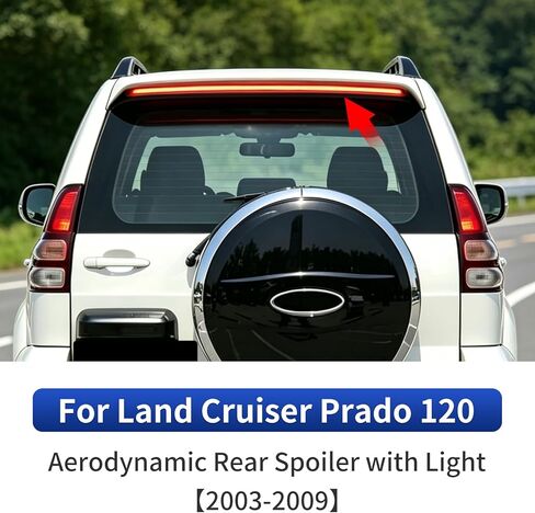 ABS Roof Spoiler Fits for 2003-2009 for Toyota Land Cruiser Prado 120 LC120 FJ120 LED Brake Light Spoiler Steering Signal Modification External Upgraded Accessories in Saudi Arabia