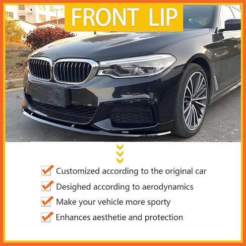 Front Bumper Lip Splitter Spoiler Compatible with 2017-2020 5 Series G30 G31 M Sport，Gloss Black Accessories Air Chin Dam Body Kit in Saudi Arabia