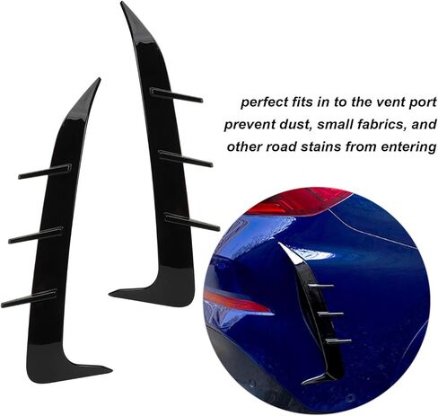 Bumper Lower Ventilation Frame, Glossy Black 2 Pieces Rear Bumper Vent Spoiler Easy Installation Perfect Fit Anti-Scratch X6 in Saudi Arabia