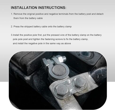 Sun Walker 2PCS Car Battery Terminal Connectors, Auto Positive & Negative Top Post to Side Post Terminal Adapter, Heavy Duty Lead Conversion Battery Connector for Car Truck Marine Boat in Kuwait