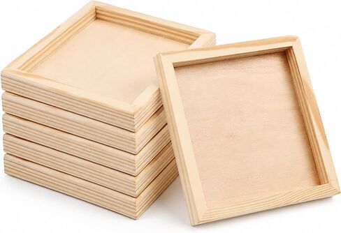 Roleader 6 Pcs Small Wood Trays for Storage Montessori Wooden Serving Trays Craft Boards Kids Arts Supplies Beige in Saudi Arabia