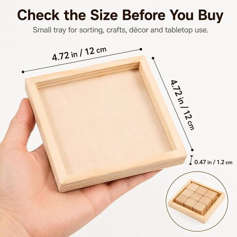 Roleader 6 Pcs Small Wood Trays for Storage Montessori Wooden Serving Trays Craft Boards Kids Arts Supplies Beige in Saudi Arabia