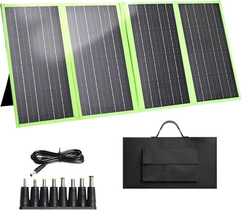 New Tech 60W Portable Solar Panel Charger with USB C, USB A and DC Ports, Outdoor IP67 Waterproof Flodable Solar Charger for Camping, Hiking, Backpacking, High Efficiency Fast Charging in Saudi Arabia