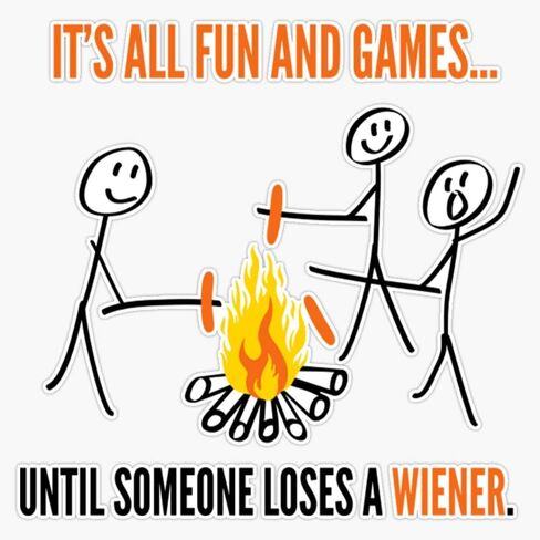 Magnet Its All Fun Games Until Someone Loses Weiner Funny T- Magnetic Bumper Sticker 5" in Saudi Arabia