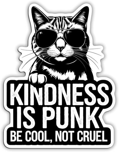 Kindness is Punk Be Cool Not Cruel Magnet Decal Radical Empathy Reusable Magnetic Sign Sticker for Fridge Car Bumper Cabinet Locker 5,5in in Saudi Arabia