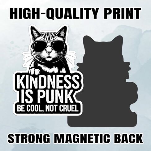 Kindness is Punk Be Cool Not Cruel Magnet Decal Radical Empathy Reusable Magnetic Sign Sticker for Fridge Car Bumper Cabinet Locker 5,5in in Saudi Arabia