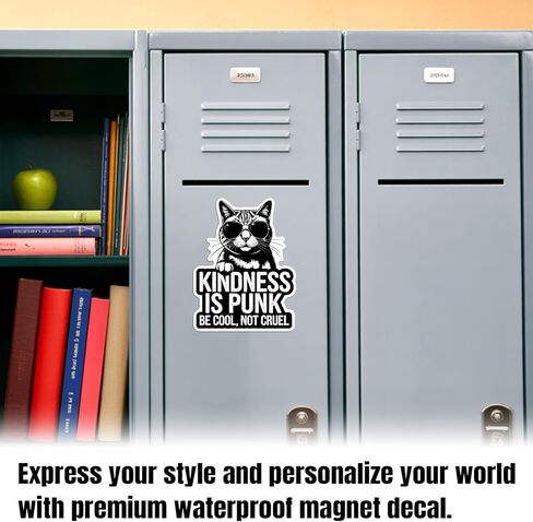 Kindness is Punk Be Cool Not Cruel Magnet Decal Radical Empathy Reusable Magnetic Sign Sticker for Fridge Car Bumper Cabinet Locker 5,5in in Saudi Arabia