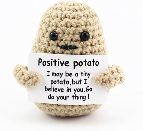 Knitted Emotional Support Plush Positive Doll Toy with Motivational Card Desk or Car Accessories for Friends Birthday Party Decorations (Carrot) in Kuwait