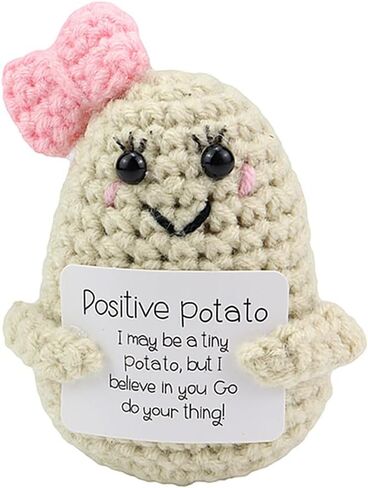 Knitted Emotional Support Plush Positive Doll Toy with Motivational Card Desk or Car Accessories for Friends Birthday Party Decorations (Carrot) in Kuwait
