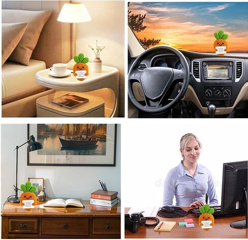 Knitted Emotional Support Plush Positive Doll Toy with Motivational Card Desk or Car Accessories for Friends Birthday Party Decorations (Carrot) in Kuwait