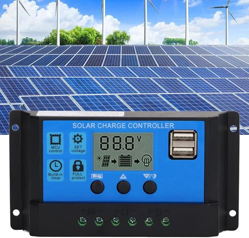 12V 24V PWM Solar Controller MPPT Solar Charger with LCD Display, USB Output (100A) in Kuwait