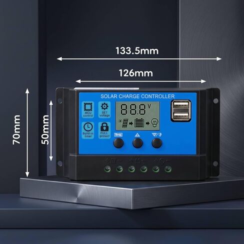 12V 24V PWM Solar Controller MPPT Solar Charger with LCD Display, USB Output (100A) in Kuwait