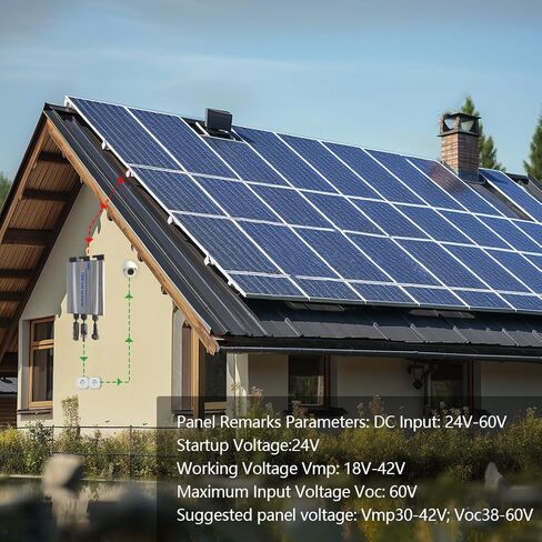 Y&H 750W Grid Tie Micro Inverter MPPT Solar Input 24-60V, AC120V Output, Compatible with 24V/36V Solar Panels, Vmp:30-42V/Voc:38-60V, No Battery Required, for Home & RV Use & Off-Grid System in Saudi Arabia