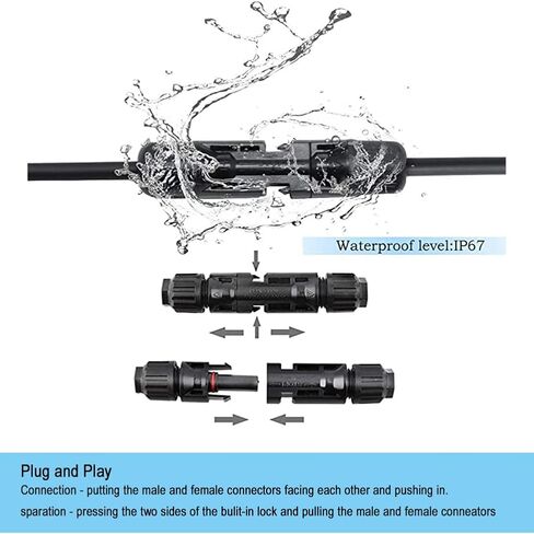 5 Pairs Solar Connectors M-C-4 Male/Female IP67 Waterproof Solar Panel Cable Connectors with Spanners in Kuwait