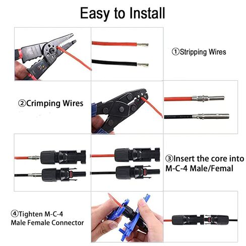 5 Pairs Solar Connectors M-C-4 Male/Female IP67 Waterproof Solar Panel Cable Connectors with Spanners in Kuwait