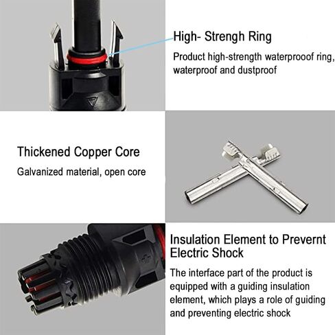 5 Pairs Solar Connectors M-C-4 Male/Female IP67 Waterproof Solar Panel Cable Connectors with Spanners in Kuwait