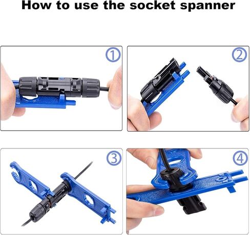 5 Pairs Solar Connectors M-C-4 Male/Female IP67 Waterproof Solar Panel Cable Connectors with Spanners in Kuwait